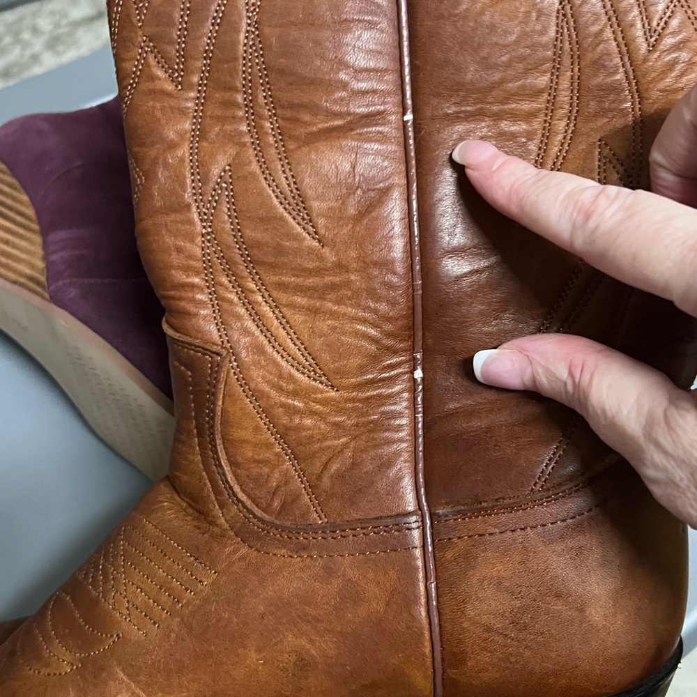 Frye Brown Leather Cowboy Boots - Picture 8 of 13